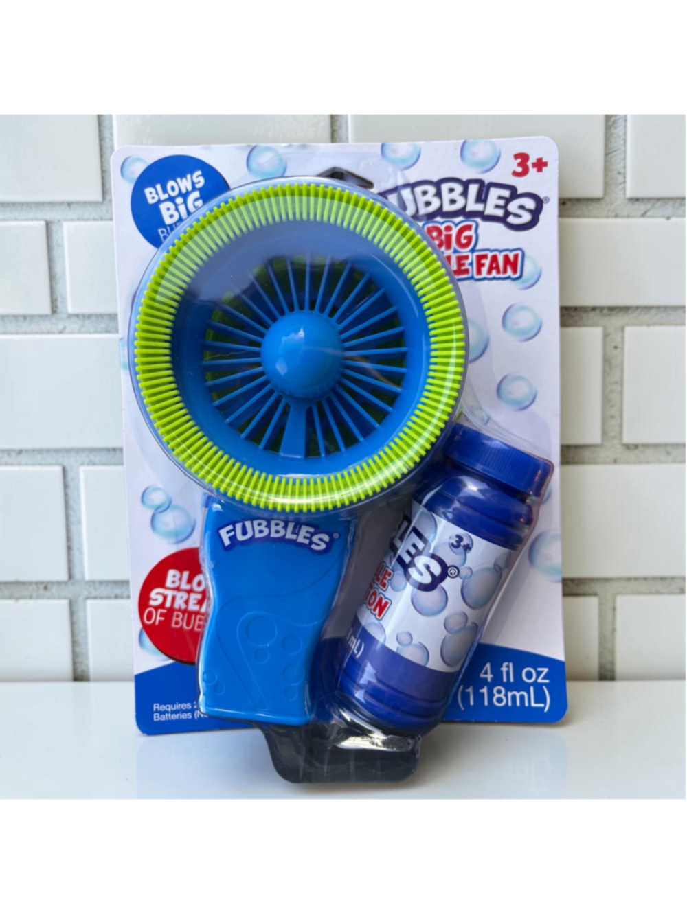 Fubbles Big Bubble Fan by Little Kids One Size Blue & Green Brand New BNI